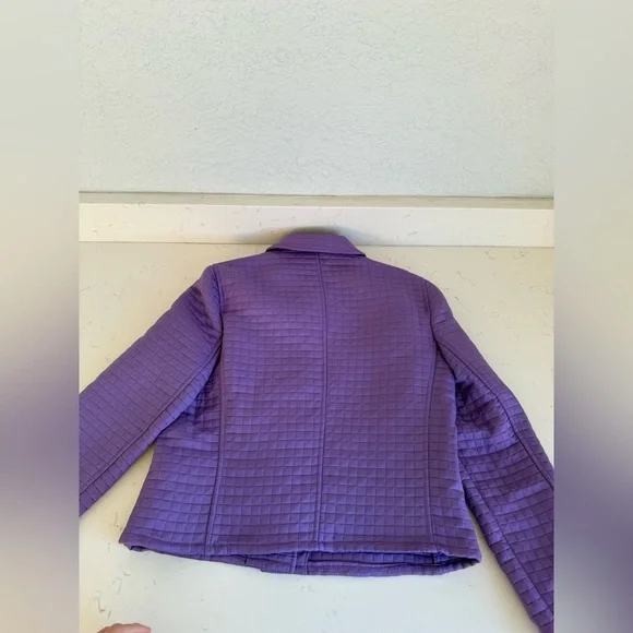 Harvé Benard by Bernard Holtzman Purple Quilted Jacket Petite 6P Vintage - Picture 4 of 6